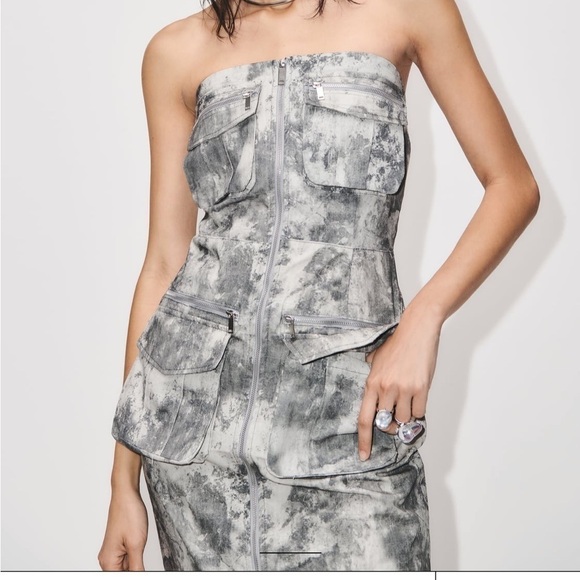 Zara NWT printed cargo dress - Picture 4 of 14